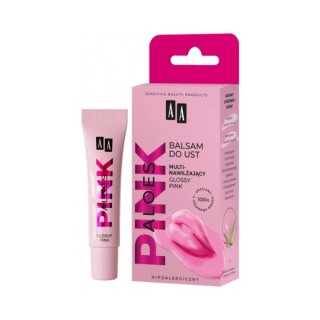 AA Aloes Pink multinawilżający Balsam do ust Glossy Pink 10 g