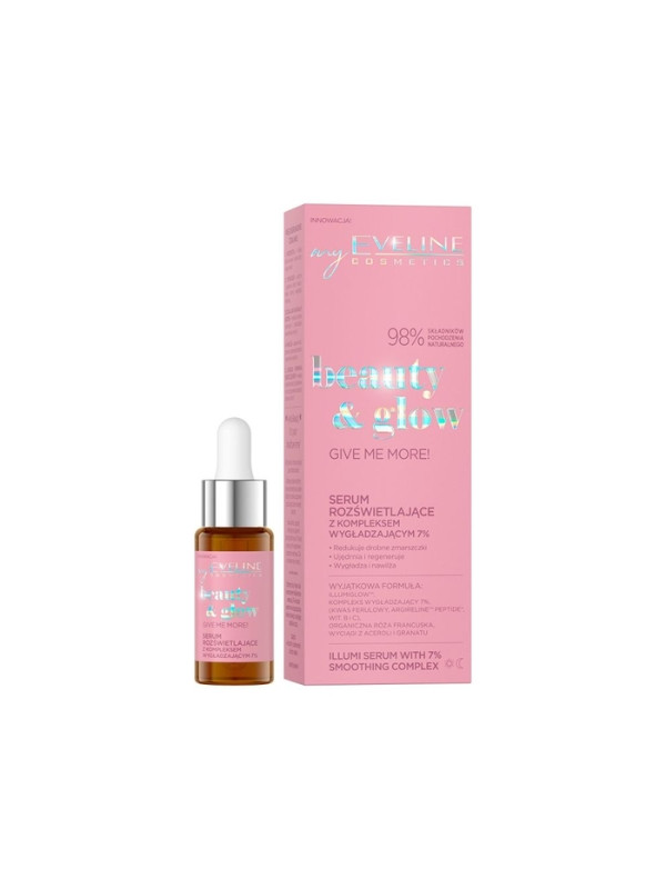 Eveline Beauty & Glow Gime Me More! Serum do twarzy rozświetlające z kompleksem wygładzającym 18 ml