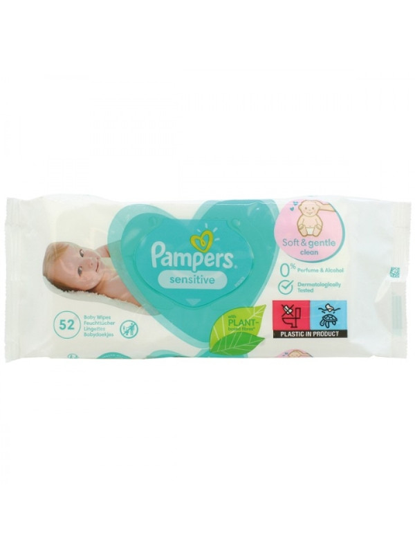 Pampers Sensitive Chusteczki nawilżone 52 sztuki