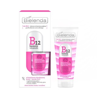 Bielenda B12 Beauty Vitamin 2-fazowy, witaminowy Krem + serum do twarzy 2w1 dzień/noc 45 g