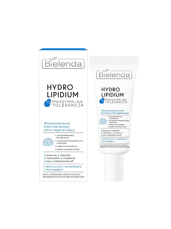 Bielenda Hydro Lipidium wysokolipidowy, barierowy Krem do twarzy silnie regenerujący 50 ml