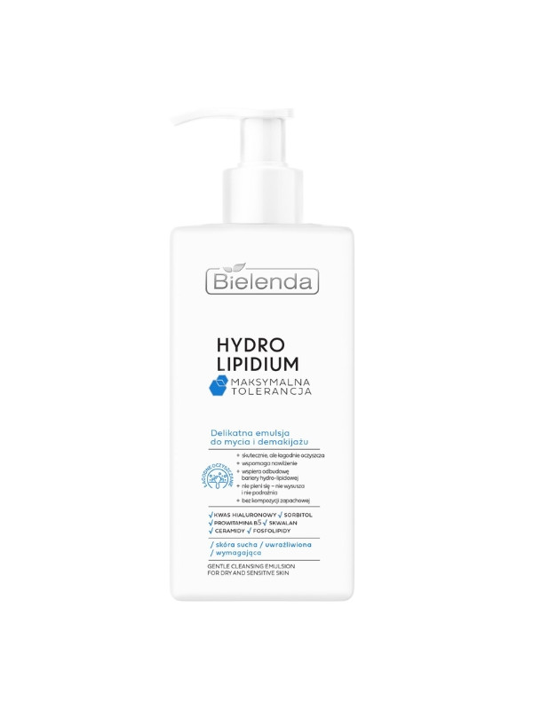 Bielenda Hydro Lipidium delikatna Emulsja do mycia i demakijażu twarzy 300 ml