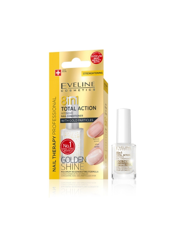 Eveline Professional Nail Therapy Total Action 8w1 Odżywka do paznokci Golden shine