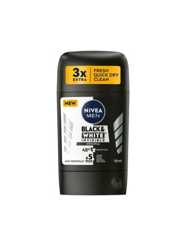 Nivea Men Black & White Antyperspirant w sztyfcie Invisible Orginal 50 ml