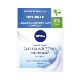 Nivea 24H Nawilżenia Krem do twarzy na dzień Cera normalna i mieszana 50 ml