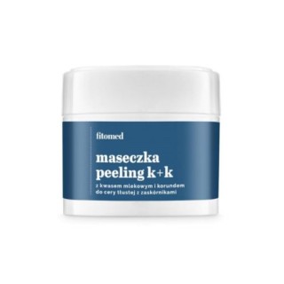 Fitomed Maseczka Peeling K+K do cery tłustej z zaskórnikami Kwas mlekowy 4%  i Korund 100 g