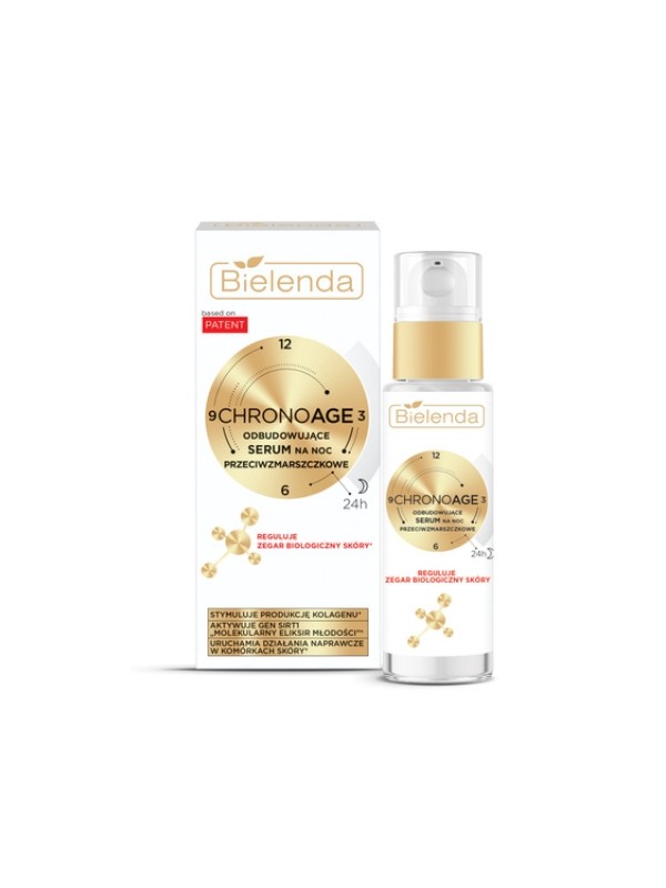 Bielenda Chrono Age 24H Odbudowujące Serum do twarzy przeciwzmarszczkowe na noc 30 ml