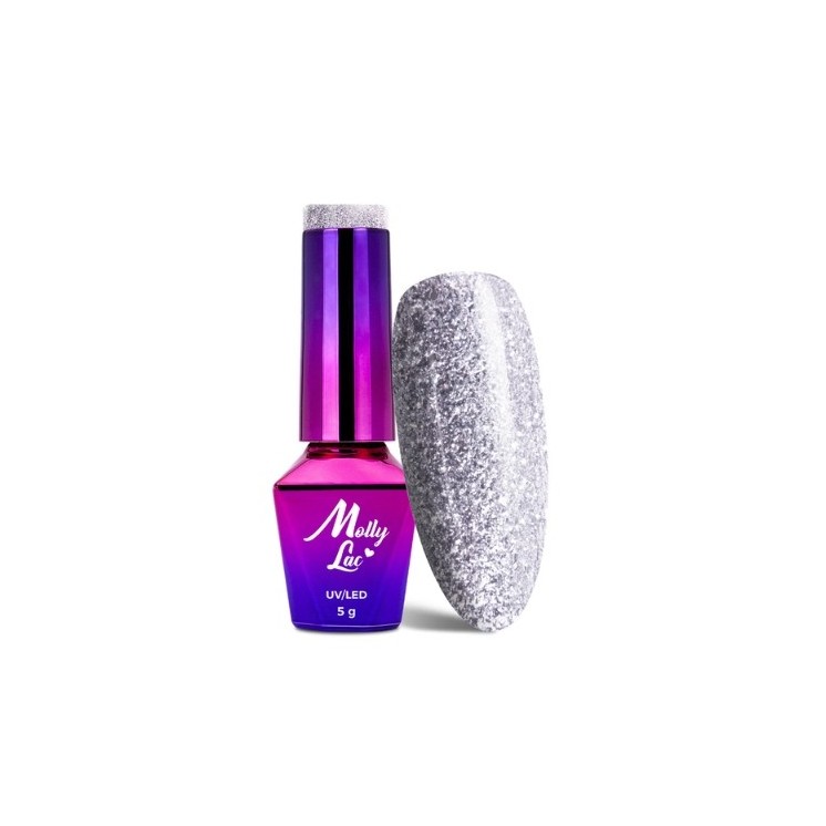 MollyLac /546/ Luxury Glam Lakier Hybrydowy Mr Silver 5 ml
