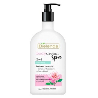 Bielenda Body Dream Spa 2w1 odżywczy Balsam do ciała + Serum witaminowe w kapsułkach Róża 350 ml