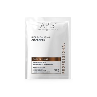 Apis Coffee Shot Biorewitalizująca Maska algowa z kwasem kawowym i ziarenkami kawy Arabica 20 g