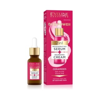 Eveline Duo Power 2w1 Regenerujące Serum + Krem odżywczy do twarzy 18 ml