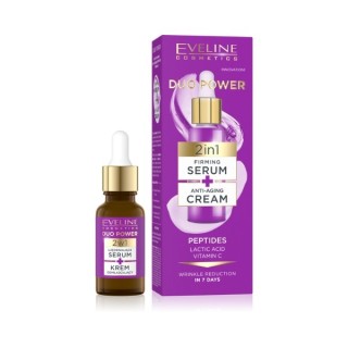 Eveline Duo Power 2w1 Ujędrniające Serum + Krem przeciwzmarszczkowy do twarzy 18 ml