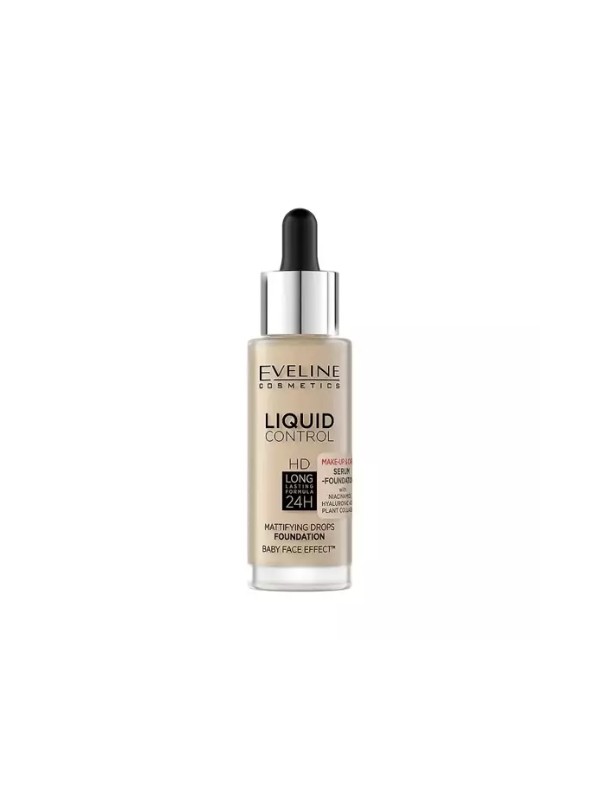 Eveline Liquid Control Podkład do twarzy z Niacynamidem w Droperze /015/ Light Vanilla 32 ml