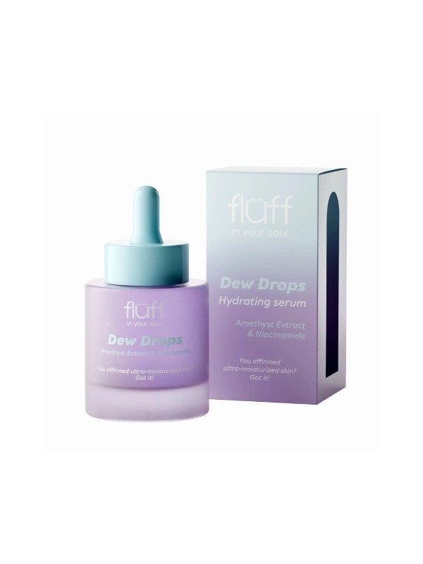 Fluff Dew Drops upiększające Serum do twarzy z ametystem i niacynamidem 30 ml