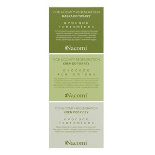 Nacomi Face Care Set Avocado Zestaw prezentowy Krem do pielęgnacji twarzy 40 ml + Maska do twrazy 40 ml + Krem pod oczy 15 ml