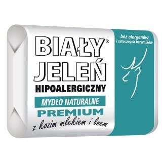 Biały Jeleń Premium Mydło hipoalergiczne z kozim mlekiem i lnem 100 g