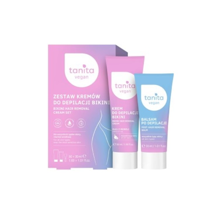 Tanita Vegan Zestaw Krem do depilacji bikini 50 ml + Balsam po depilacji 30 ml