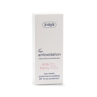 Ziaja Jagody Acai Krem do twarzy na dzien ochronno-łagodzący SPF10 ochrona niska 50 ml