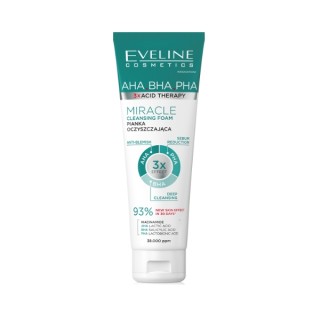 Eveline 3xAcid AHA BHA PHA Miracle Pianka oczyszczająca do twarzy 140 ml
