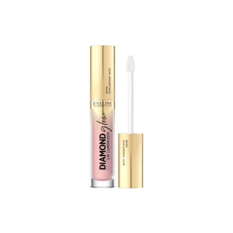 Eveline Diamond Glow Lip Luminizer Błyszczyk do ust z kwasem hialuronowym /03/ 4,5 ml Eveline Diamond Glow Lip Luminizer Błyszczyk do ust z kwasem hialuronowym /03/ 4,5 ml