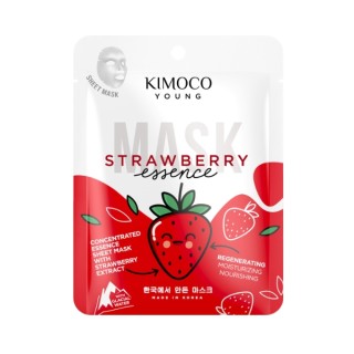 Kimoco Young Strawberry Essence nawilżająca Maska do twarzy w płachcie z ekstraktem z truskawki 25 ml