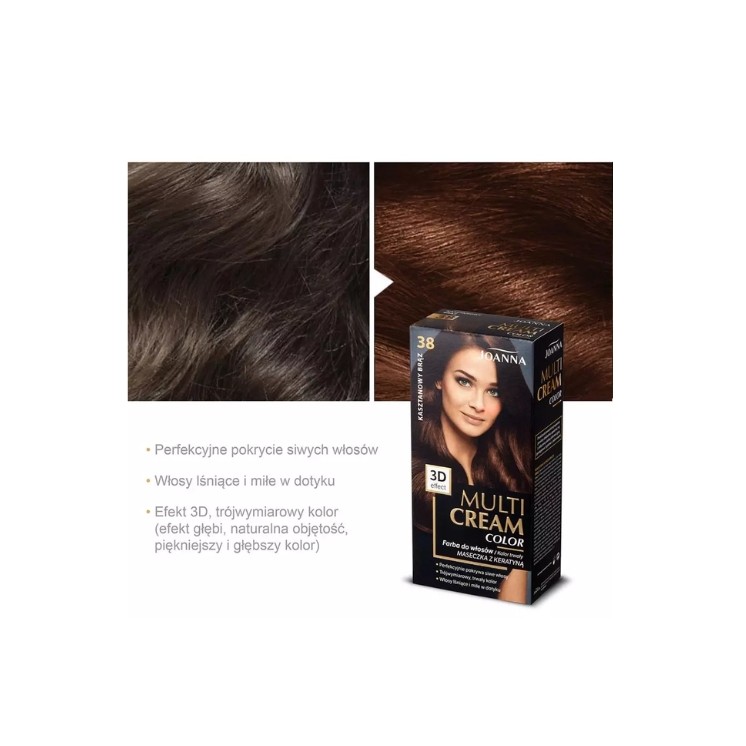 Joanna Multi Cream Color Farba do włosów /38/ Kasztanowy brąz
