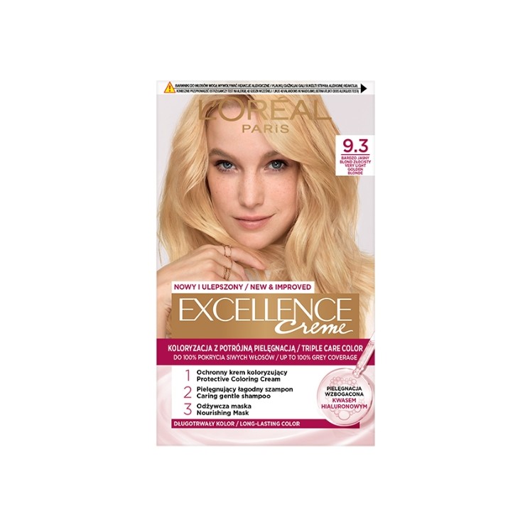 L'oreal Excellence Creme Farba do włosów /9.3/ Bardzo Jasny Blond Złocisty
