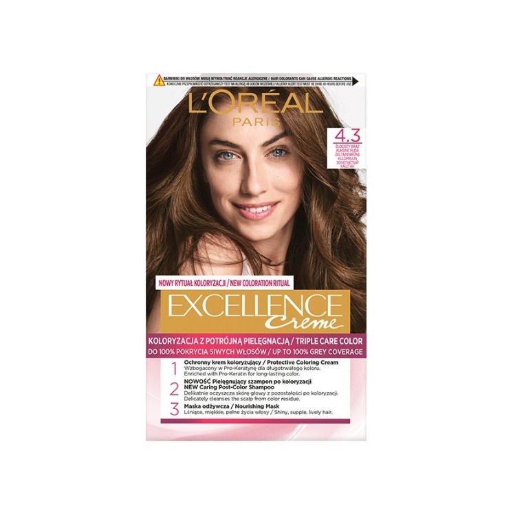 L'oreal Excellence Creme Farba do włosów /4.3/ Złocisty Brąz