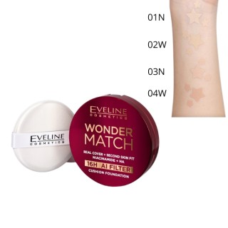 Eveline Wonder Match kryjący Podkład cushion z niacynamidem /02W/ Vanilla 15 g