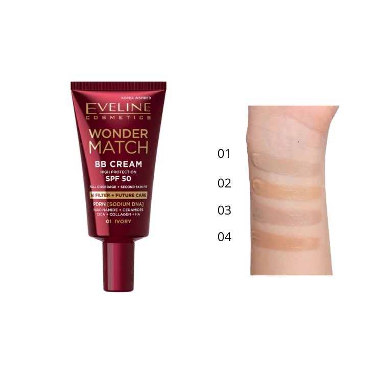 Eveline Wonder Match Krem BB z SPF50 /04/ Beige 30 ml
