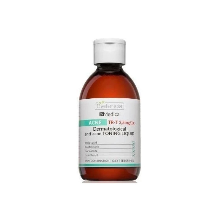 Bielenda Dr Medica Trądzik Dermatologiczna Płyn tonizujący oczyszczająca twarz, dekolt, plecy 250 ml