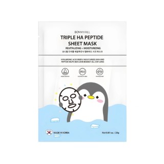 BonnyHill Triple HA Peptide Sheet Mask rewitalizująco-nawilżająca Maseczka do twarzy w płachcie 1 sztuka