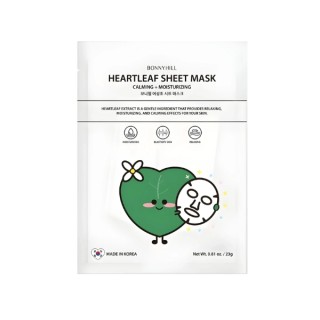 BonnyHill Heartleaf Sheet Mask łagodząco-nawilżająca Maseczka do twarzy w płachcie 1 sztuka