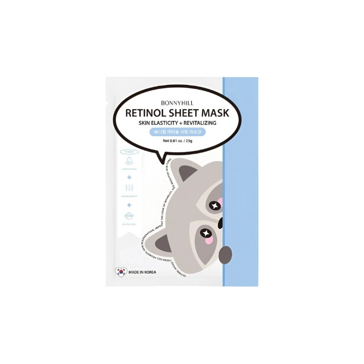 BonnyHill Retinol Sheet Mask uelastyczniająco-rewitalizująca Maseczka do twarzy w płachcie 1 sztuka