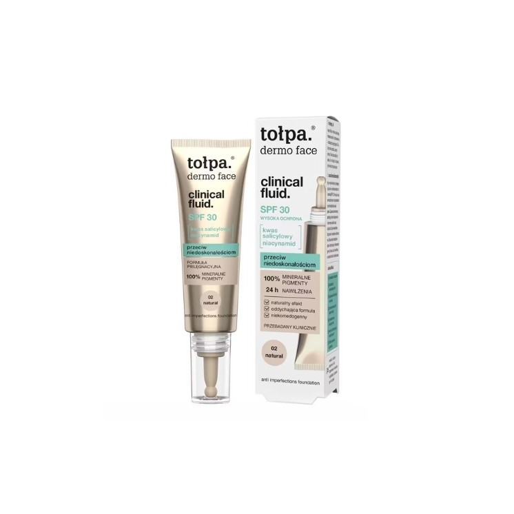 Tołpa Dermo Face Clinical Fluid Podkład przeciw niedoskonałościom SPF30 /02/ Natural 25 ml