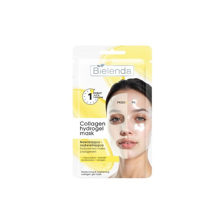 Bielenda Collagen Hydrogel Mask nawilżająco-rozświetlajaca Maska do twarzy 1 sztuka