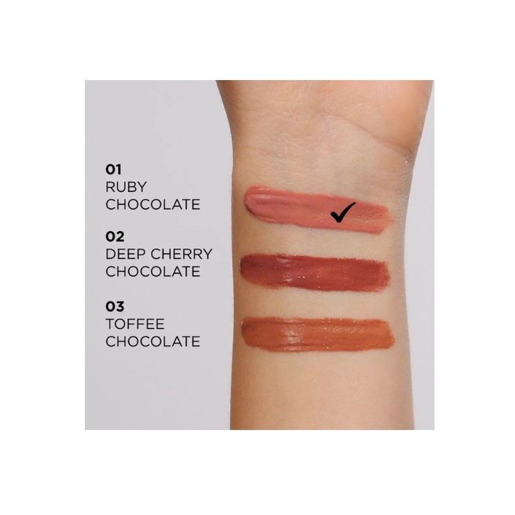 Eveline Choco Glamour Winylowa Pomadka do ust Ruby Chocolate /01/ 4,5 ml